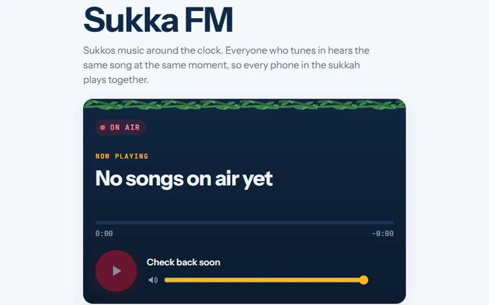 Sukka FM, the Reiter Airlines in-flight radio, with its on-air player